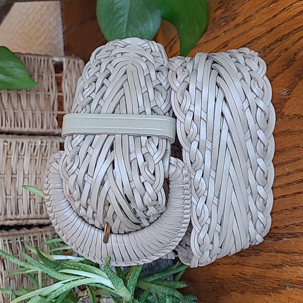 Talbot's Wide Woven Leather Belt S